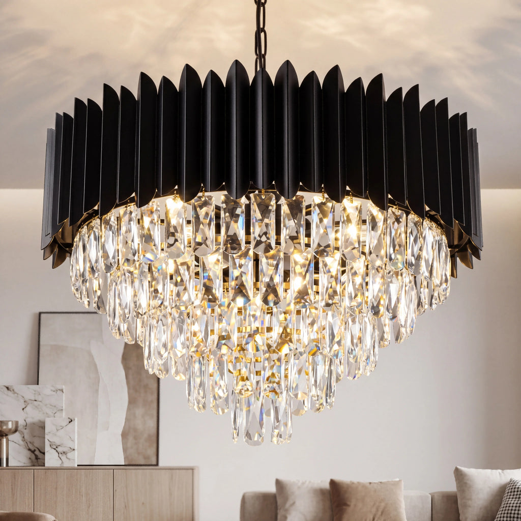 Lustre en cristal K9 noir - Orlume