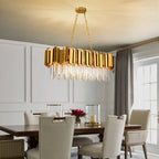 Lustre en cristal K9 doré - Orlume