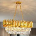 Lustre rectangulaire en cristal K9 doré - Orlume