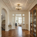 Plafonnier rond en cristal K9 doré - Orlume