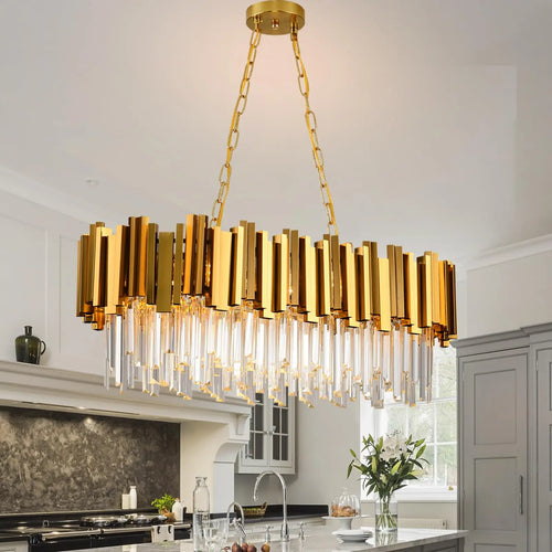 Lustre en cristal K9 doré - Orlume