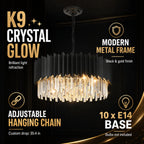 Suspension ronde en cristal K9 noir - Orlume