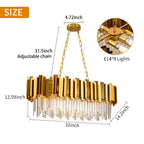 Lustre en cristal K9 doré - Orlume
