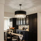 Suspension ronde en cristal K9 noir - Orlume